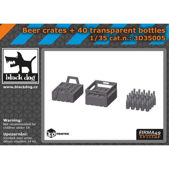 1/35 Beer Crates & 40 Transparent Bottles