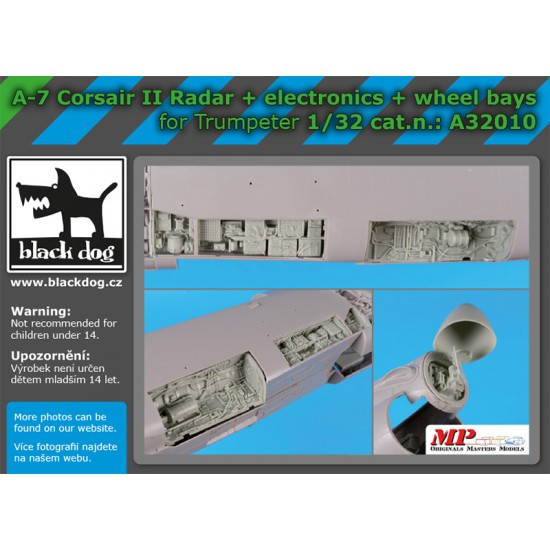 1/32 LTV A-7 Corsair II Radar, Electronics & Wheel Bays for Trumpeter kits