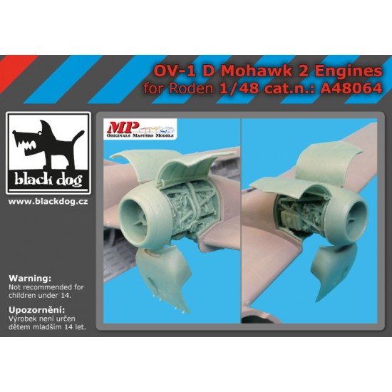 1/48 OV-1 D Mohawk 2 Engines for Roden kits