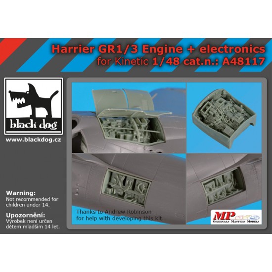 1/48 Harrier Gr 1/3 Engine & Electronics Set for Kinetic kits