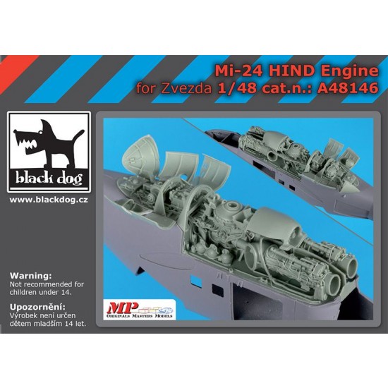1/48 Mil Mi-24 Hind Engine for Zvezda kits