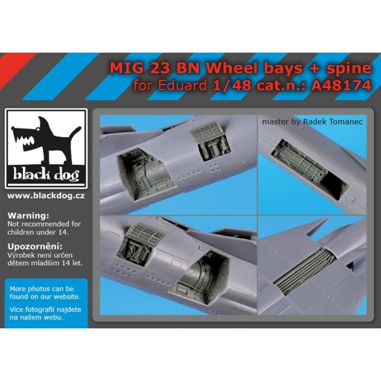 1/48 Mikoyan-Gurevich MiG-23 BN Wheel Bays & Spine for Eduard kits