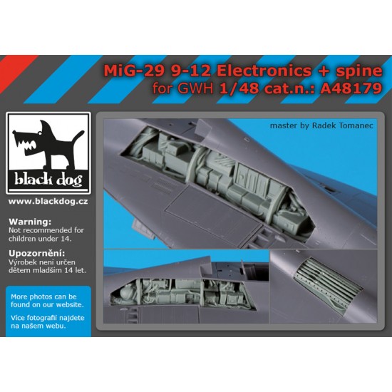 1/48 Mikoyan MiG-29 9-12 Electronics & Spine for Great Wall Hobby