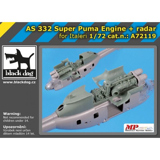 1/72 Eurocopter AS 332 Super Puma Engine & Radar for Italeri kits