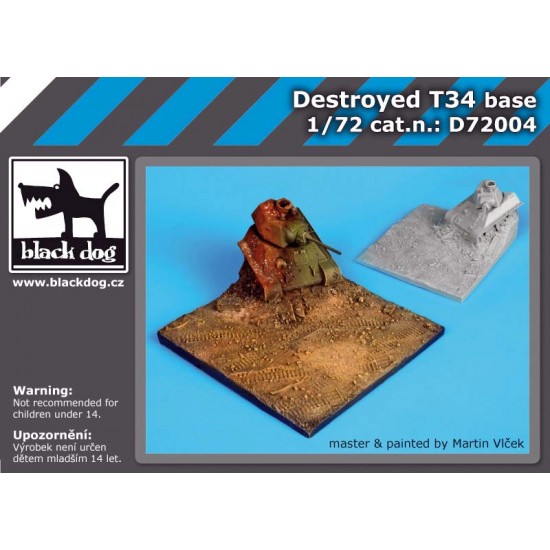 1/72 Destroyed T34 Diorama Base for Wars