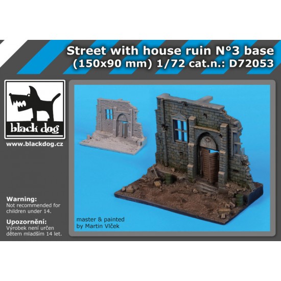 1/72 Street with House Ruin Base Vol.3 (150 x 90mm)