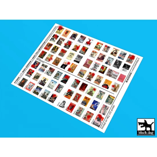 1/72 WWII German & Nazi Collaboration Propaganda Posters (70 posters, printed paper)