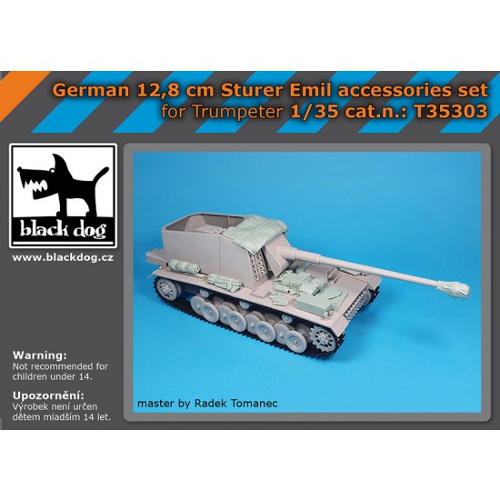 1/35 German 12.8cm Sturer Emil Accessories set for Trumpeter kit