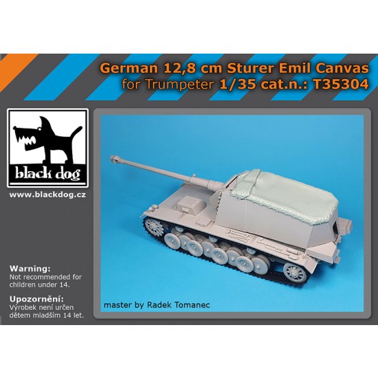 1/35 German 12.8cm Sturer Emil Canvas for Trumpeter kit