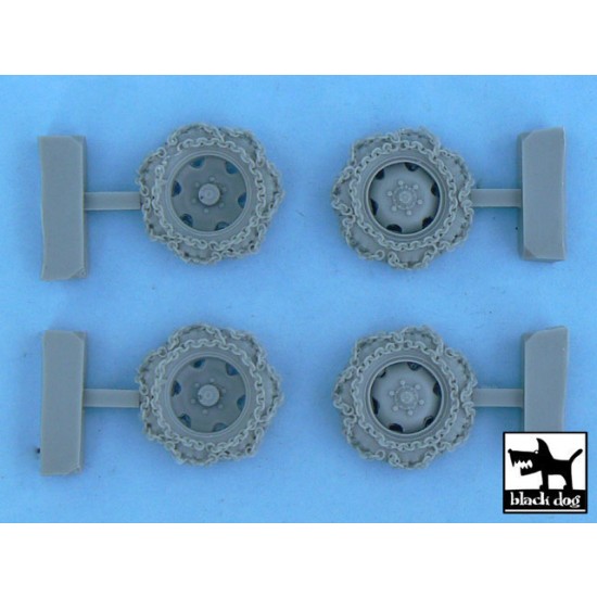 1/48 German Steyr Type 1500A/01 Snowchained Wheels Set for Tamiya kits