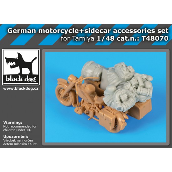 1/48 German Motorcycle & Sidecar Accessories Set for Tamiya kits