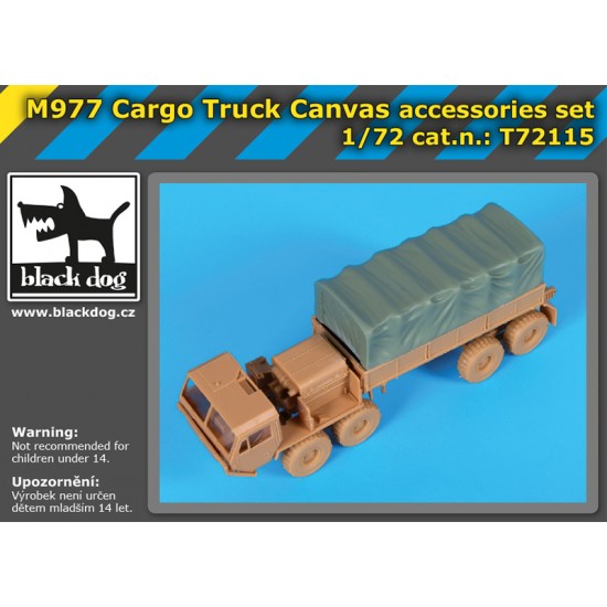 1/72 M 977 Cargo Truck Canvas Cover (resin) for Academy kits