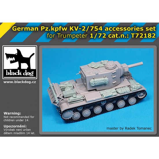 1/72 German Pz.Kpfw KV-2 Accessories set for Trumpeter kit