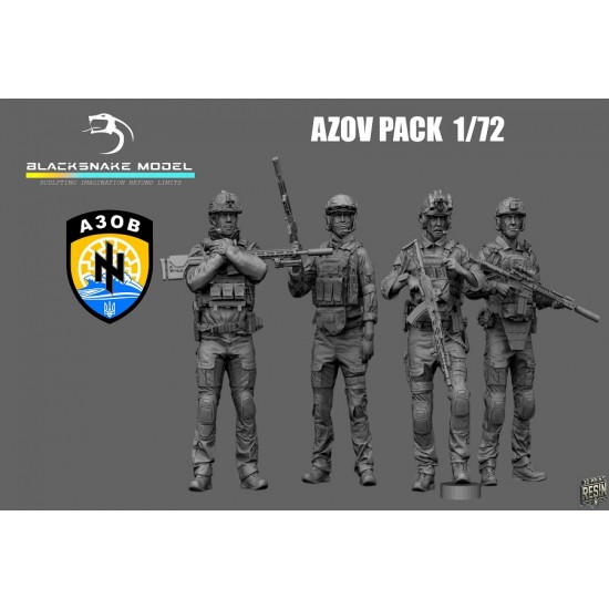 1/72 Ukrainian Azov Soldiers (4 figures)