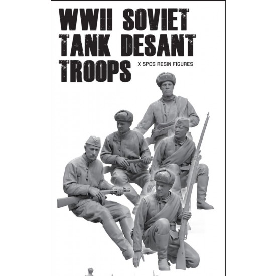 1/35 WWII Soviet Tank Desant Troops (5 resin figures)