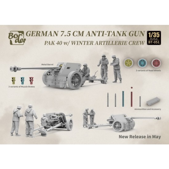 1/35 German 7.5 cm Anti-Tank Gun Pak 40 with Winter Artillery Crew