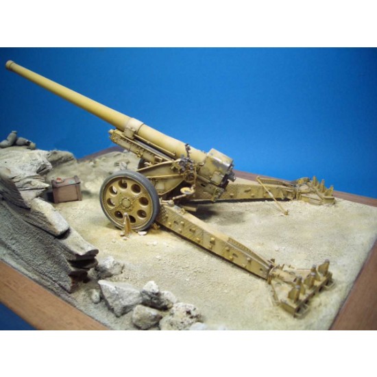 1/35 Italian Cannone Da 149/40 15cm FK 14.9/40(I) Full Resin kit w/PE &Aluminum Barrel