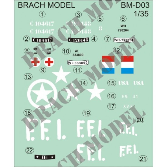 Decals for 1/35 Citroen Traction 11CV