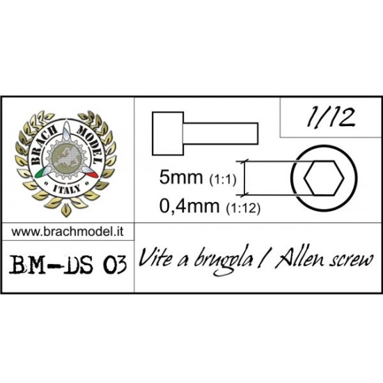 1/12 Allen Screws (Resin, 30pcs; Diameter: 0.4mm, Length: 5mm)