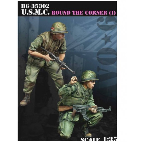 1/35 Round the Corner #1 - USMC Soldiers w/Swedish K & AK-47 (2 figures)