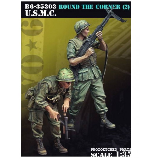 1/35 Round the Corner #2 - USMC Soldiers w/M79 & M60 (2 figures)
