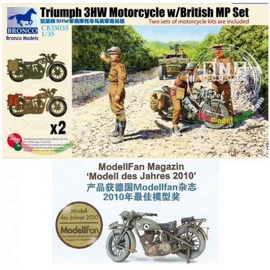 1/35 Triumph 3HW Motorcycle w/British MP set(1+1)