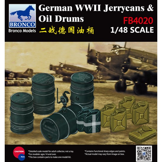 1/48 WWII German Jerrycans and Oil Drums