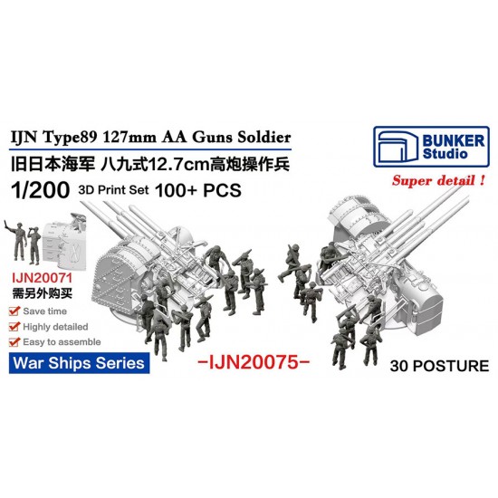 1/200 IJN Type 89 Twin 127mm AA Gun Crew