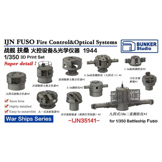 1/350 Fuso Fire Control and Optical Systems Set 