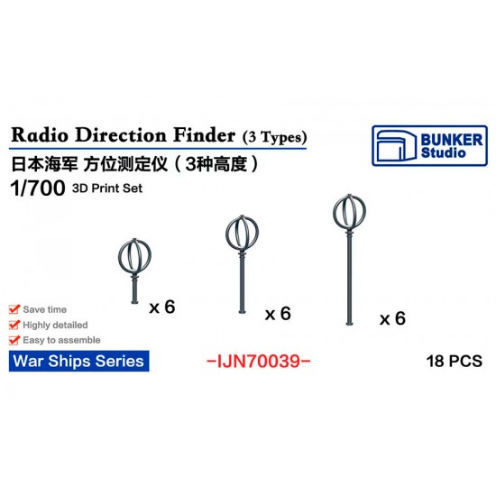 1/700 IJN Radio Direction Finder (18pcs) BUNKER Studio IJN70039