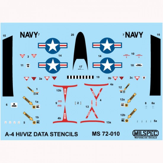 Decals for 1/72 A-4 Skyhawk Hi/Viz Data Stencils
