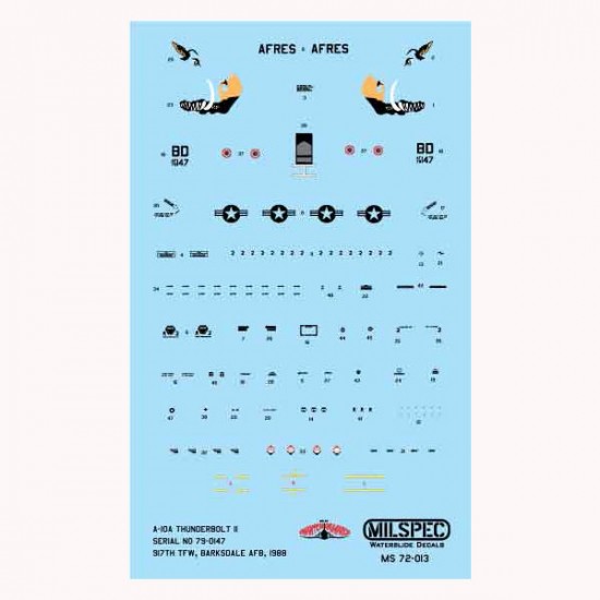 Decals for 1/72 917th TFW Barksdale AFB, A-10, 1988