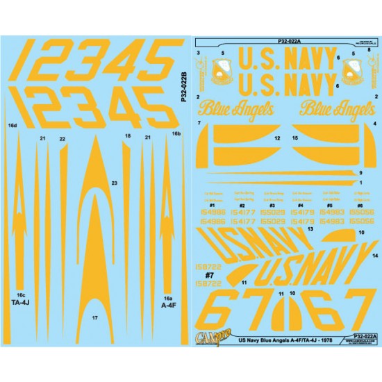thumbnail image 2 of MILSPEC MS 48-055 1/48 Scale Waterslide Decal Set - USN Blue Angels A-4F/TA-4J (1978 Season) 2 of 3