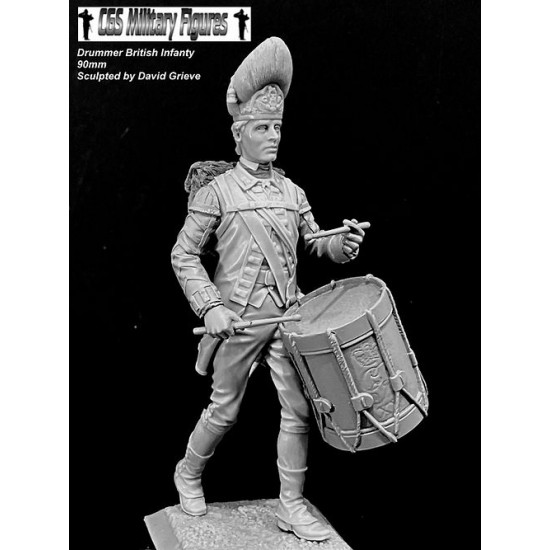 90mm Drummer British Infantry Figure with Base