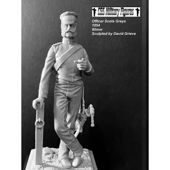 90mm Officer Scots Greys 1854 Figure with Base