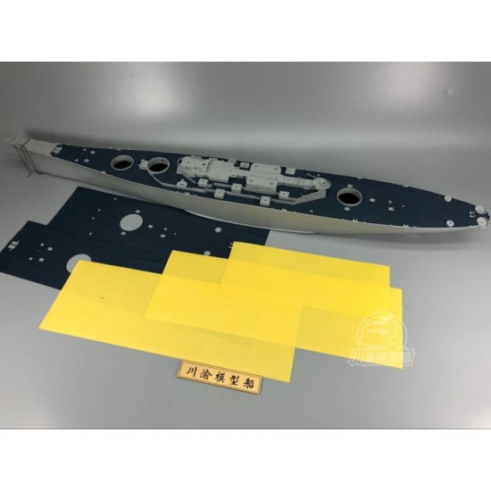 1/350 USS New Jersey (BB-62) Blue Wooden Deck & Paint Masks w/Metal Chain for Veryfire Model