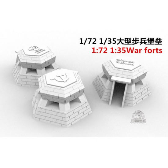 1/72 Bunkers Defensive Military Fortification (10 x 10 x 5cm)