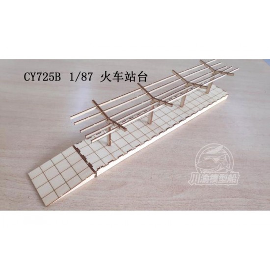 1/87 European Train Station Platform (wood)