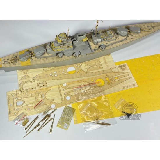 1/350 German Tirpitz Battleship Wooden Deck, Gun Barrels, Mast for Trumpeter #05359