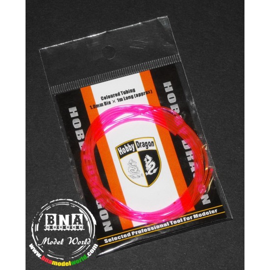 Fluorescent Pink Coloured Tubing 1.0mm Diameter