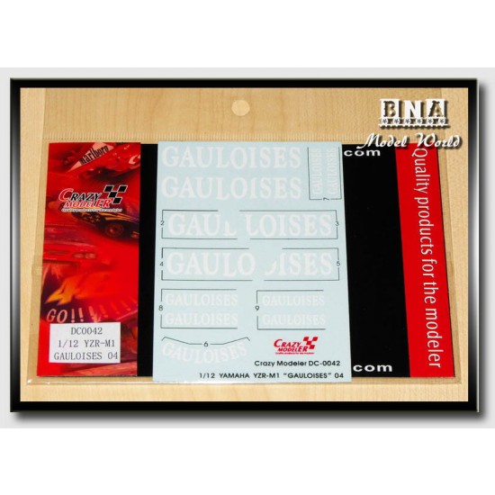 Decals for 1/12 Yamaha YZR-M1 Gauloises 2004