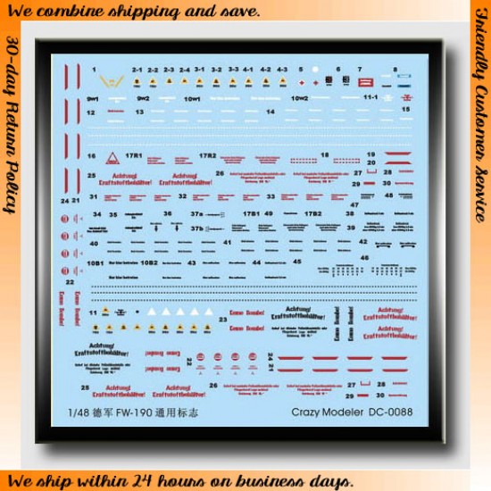 Decals for 1/48 German Army Focke-Wulf Fw-190 Logo