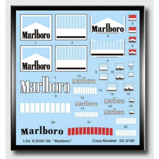 Decals for 1/24 Peugeot "Marlboro" 307 WRC 2005