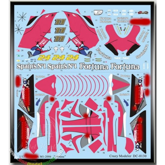 Decals for 1/12 Yamaha YZR M1-2006 "FORTUNA"