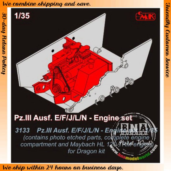Engine set for 1/35 WWII German Pz.III Ausf E/F/J/L/N for Dragon kit