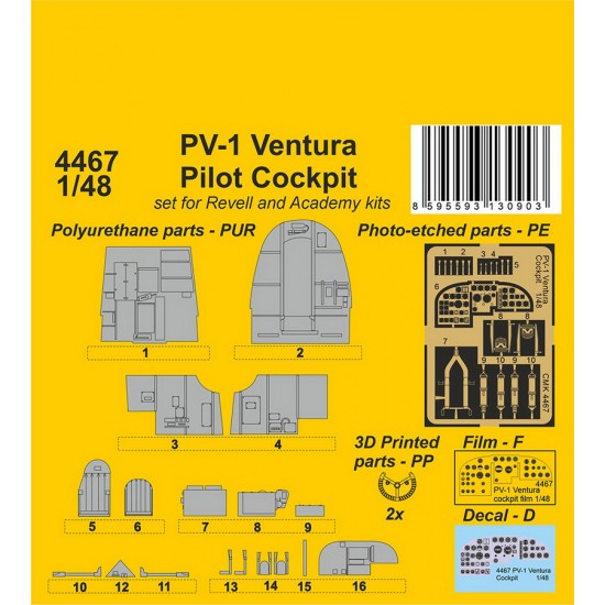 1/48 PV-1 Ventura Pilot Cockpit for Revell/Academy kits