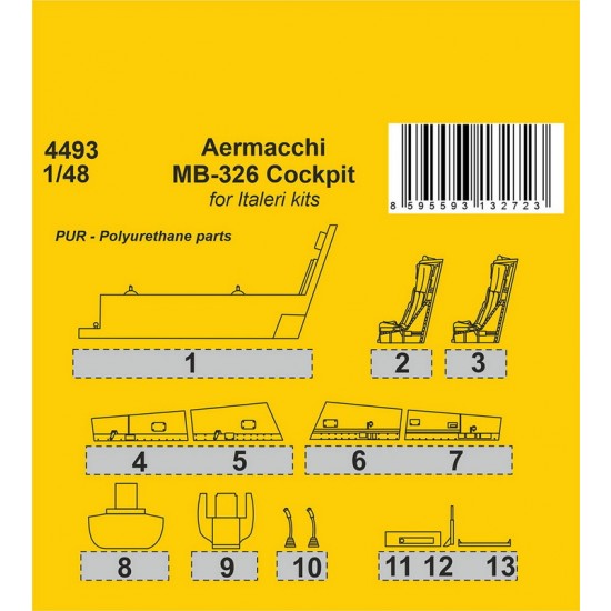 1/48 Aermacchi MB-326 Cockpit set for Italeri kits