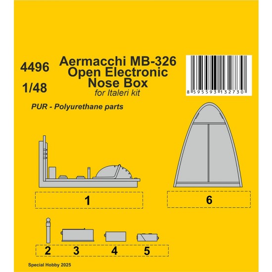 1/48 Aermacchi MB-326 Open Electronic Nose Box for Italeri kits