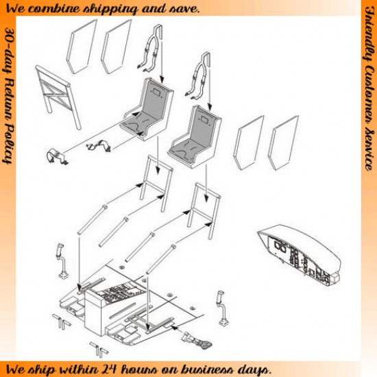 1/35 Bell UH-1D Interior Detail-up Set for Dragon kit
