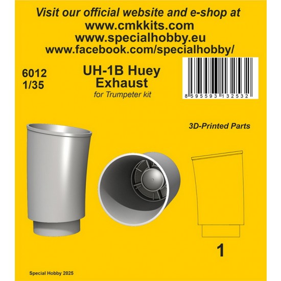 1/35 UH-1B Huey Exhaust for Trumpeter kits
